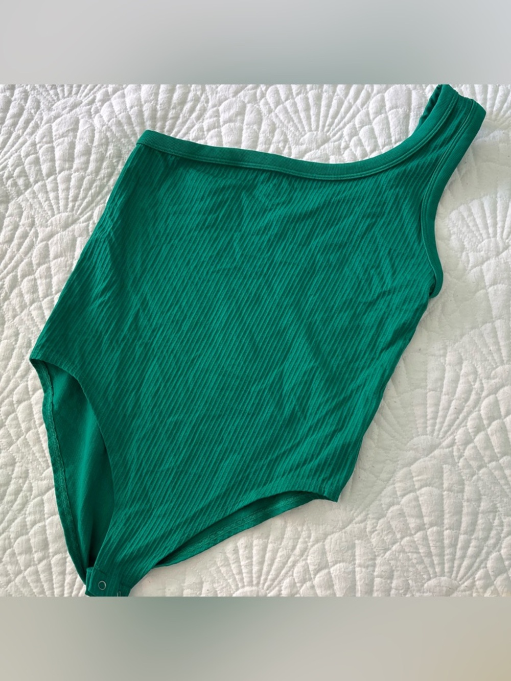 Anthropologie Kelly Green Asymmetrical Ribbed Bodysuit!
